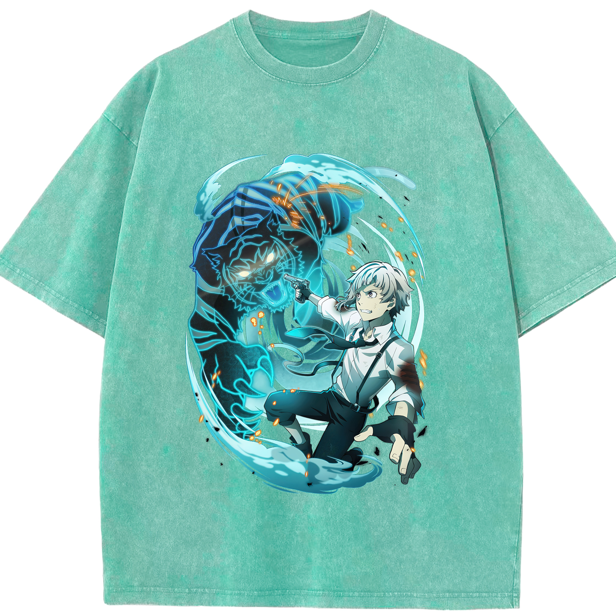 （画像用） 文豪ストレイドッグス Bungo Stray Dogs 綿100% ヴィンテージ風 半袖Tシャツ（フロントプリント）